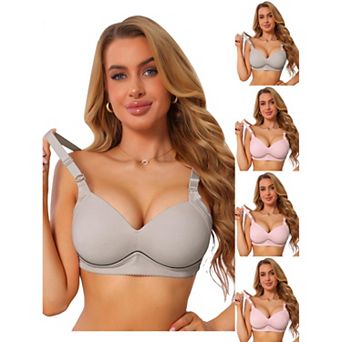 5 Packs Women's Deep V Full Coverage Minimizer Wireless Adjustable Straps Comfort Everyday Bras