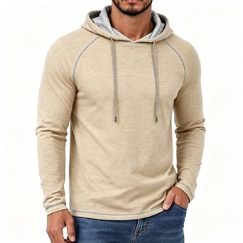 Men's Hooded Long Sleeve Sports T Shirt Base Layer Training Top