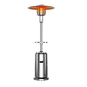 48000 BTU Stainless Steel Patio Heater 3 pc Reflector with Wheels