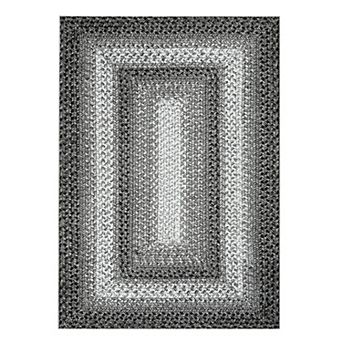 Concentric Border Area Rug Machine Washable Wear Resistant Non-Slip Carpet for Living Room Bedroom