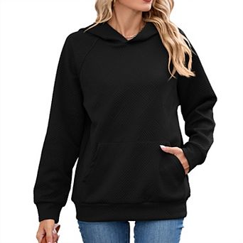 Valossie Women Hoodies Oversized Long Sleeve Casual Round Neck Sweatshirts Pullover Tops with Pocket