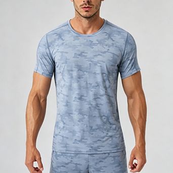 Men's Quick-Dry Workout T-Shirt, Moisture-Wicking 4-Way Stretch Athletic Tee