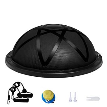 Half Exercise Ball Trainer, 23" Balance Ball with Resistance Bands, 660 lb Capacity, Fitness Ball