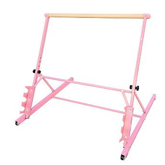 3.5FT Solid Wood Ballet Barre Adjustable 31.5-39.5 in Portable with Wheels for Dance Practice