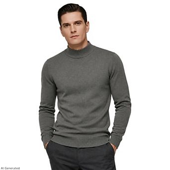 Men's Mock Neck Sweaters Knitted Pullover Warm Casual Sweater