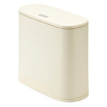 2.64 Gallon Narrow Bathroom Trash Can with Press Lid, Air Press Auto Bag Expand, Removable Bucket