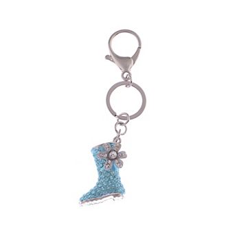 Women's Elegant Faux Pearl Accented Clip Key Chain with Fine Metalwork