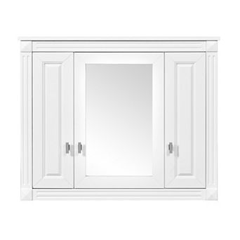 Wood Bathroom Wall Cabinet with Mirror, Wall Mounted Medicine Cabinet with 5 Shelves