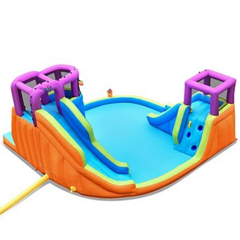 Costway 6 in 1 Inflatable Dual Slide Water Park Climbing Bouncer Without Blower