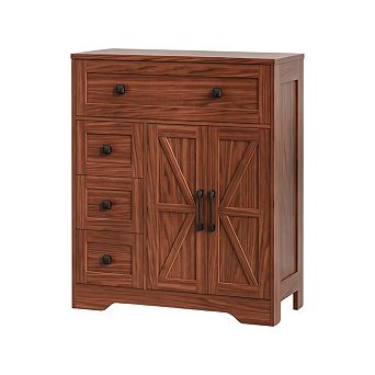 Vabches Farmhouse Bathroom Storage Cabinet with Drawers and Shelving, Accent Cabinet, 29.1 Inch