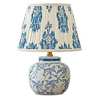 Lanmate Modern Blue White Porcelain Glaze Ceramic Table Lamp Chinoiserie Style Decorative Lighting