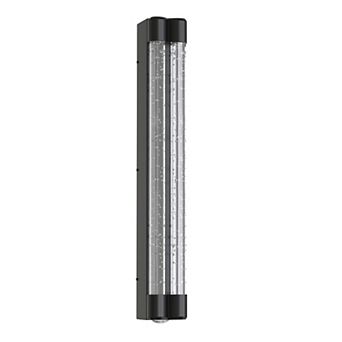15.7 Inch Double Bubble Column Wall Sconce, Sand Black Metal, 110V, Integrated LED, 7.5W+2W, 3000K
