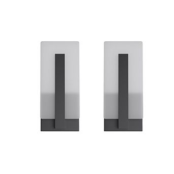 2-Pack 110V LED Wall Sconce, Matte Black, Double-sided Acrylic, 7W 3000K, Hardwired