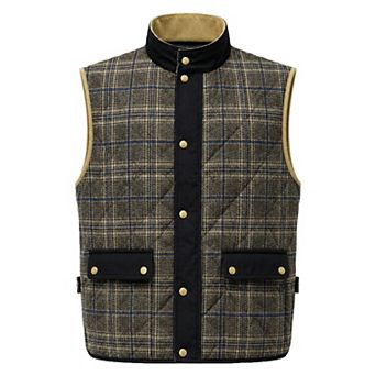 Men's Reversible Quilted Vest Water Resistant Padded Outdoor Bodywarmer