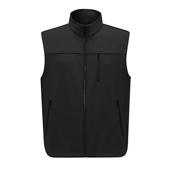 Men's Softshell Water Resistant Vest Fleece Lined Outdoor Golf Travel Jacket