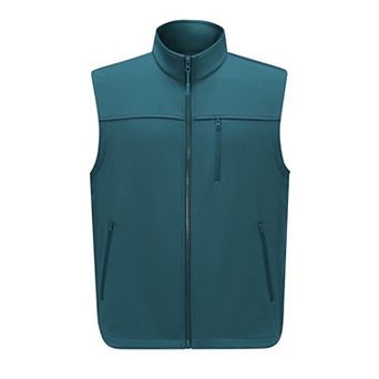 Men's Softshell Water Resistant Vest Fleece Lined Outdoor Golf Travel Jacket