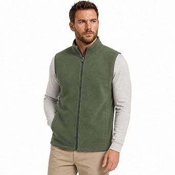 Men's Fleece Vest Full Zip Stand Collar Warm Casual Jacket