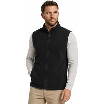 Men's Fleece Vest Full Zip Stand Collar Warm Casual Jacket