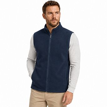 Men's Fleece Vest Full Zip Stand Collar Warm Casual Jacket