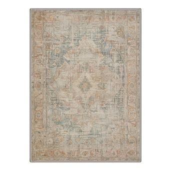 GENIMO Area Rug Machine Washable Non Slip Low Pile Lightweight Indoor Rug for Living Room Bedroom