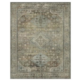 GENIMO Vintage Area Rug, Traditional Washable Rug, Distressed Living Room Bedroom Decor