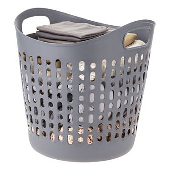 IRIS Laundry Basket 40L Durable and Flexible, Portable Round Bin, 3 pk
