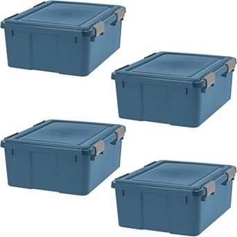 IRIS 31-qt Storage Box with Gasket Seal Lid, 4 pk Heavy Duty Moving Containers with Tight Latch