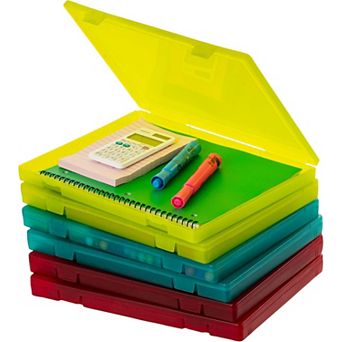 IRIS A4 File Box Paper Cases for Letter Paper, Portable & Stackable, Multicolor, 6 pk