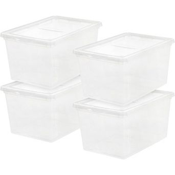 IRIS 58-qt Storage Bins with Lids, Clear Stackable Containers, 4 pk