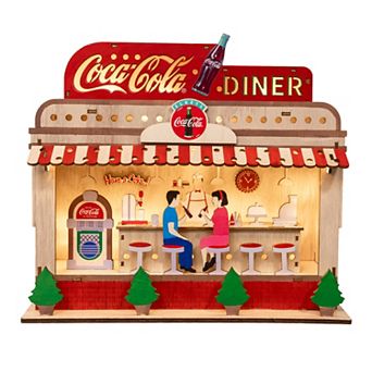 Kurt Adler 10.5" Coca-Cola Battery Operated Light-Up Diner Table Decor