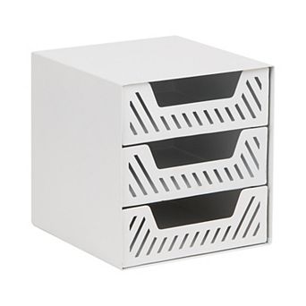 Mind Reader 3-Drawer Metal Desktop Organizer