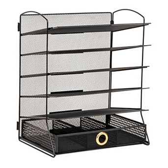 Mind Reader 5 tier Metal Mesh Paper Tray With Divided Drawer
