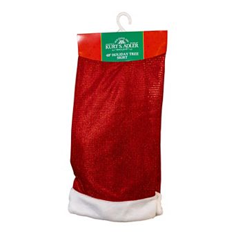 Kurt Adler 48-inch Glitter With Faux Fur Border Christmas Tree Skirt