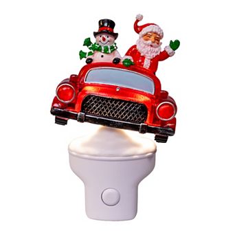 Kurt Adler Snowman & Santa With Car LED Night Light