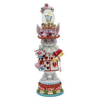 Kurt Adler 18 in Hollywood Nutcrackers White Rabbit Water Globe Hat Nutcracker Table Décor