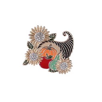 Hallmark Enamel and Stone Cornucopia Pin
