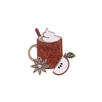Hallmark Glitter Enamel Hot Cider Mug Pin