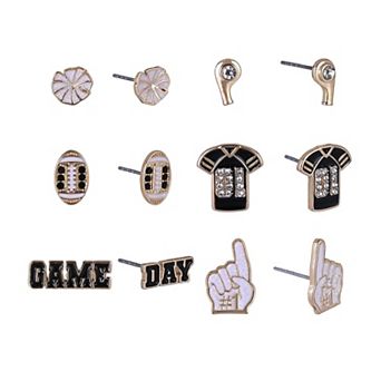 Hallmark Game Day Cheer 6 pk Earring Set