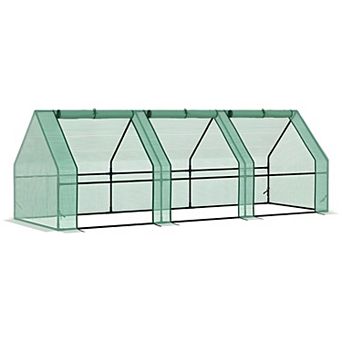 Compact Walk In Tunnel Greenhouse with PE Cover and Steel Frame for Backyard Vegetable Garden