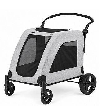 EchoSmile XL Extra Large Dog Stroller - Adjustable Handles, Lightweight Folding Pet Stroller