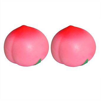 2 pc Soft Peach Squishy Stress Ball 6cm,Slow Rising Cute Fruit Fidget Toy for Anxiety Relief