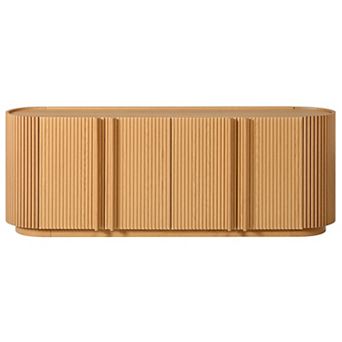 Lycvki MDF Mid Century Wood Grain 67 in TV Stand with Adjustable Shelves for TVs up to 70"