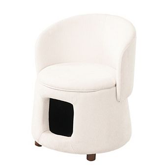 Lycvki Pet Friendly Chair with Hidden Pet Nook, 220lbs Capacity, Acacia Wood Legs