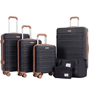 Vesta 6 pc ABS Luggage Set Hardside Suitcase with Duffle Bag and Toiletry Bag