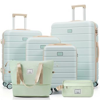 Vesta Spinner Suitcase Set 6 pc Hardside Luggage Set with Duffel Bag and TSA Lock