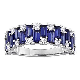 Stella Grace Sterling Silver 5/8 Carat T.W. Lab-Grown Diamond & Lab-Created Gemstone Ring