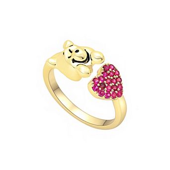 Disney's Winnie The Pooh 14k Gold Flash Plated Round Cubic Zirconia Ring