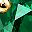 Gold Tone Lab Emerald