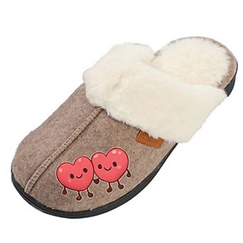 Roxoni Women’s Valentine Heart Memory Foam Slippers