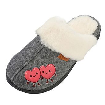 Roxoni Women’s Valentine Heart Memory Foam Slippers for Christmas Holiday